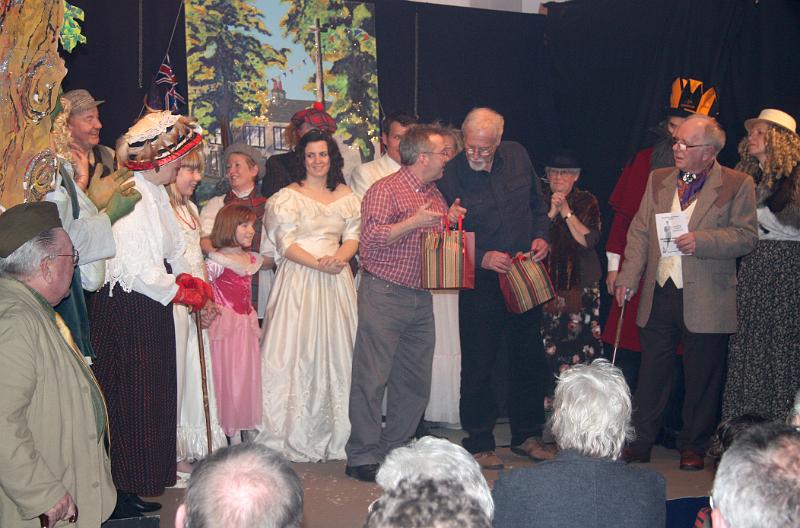 Curtain call 3.jpg - The Director and Producer receive their 'Goody Bags'.